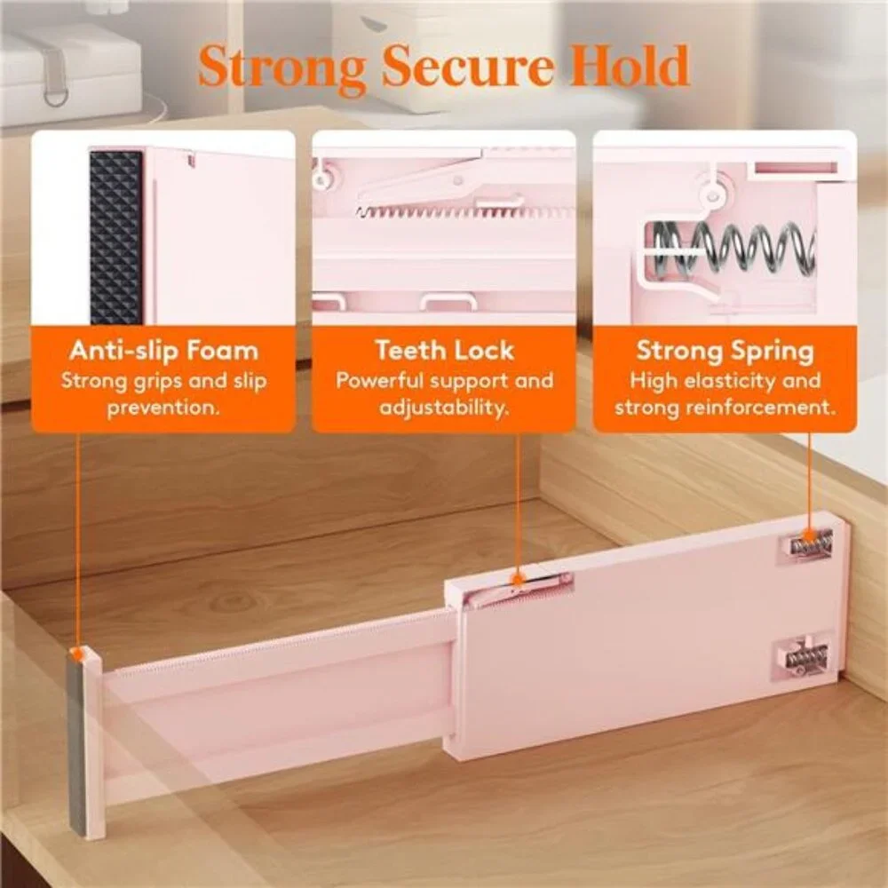 8 Pack Drawer Dividers Adjustable Dresser Drawer 4